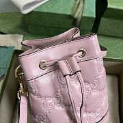 Fortok Gucci Matelassé Mini Bucket Bag Pink 17x20x10cm - 3