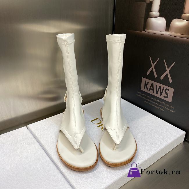 Fortok Dior Spirit Thong Sandals White - 1