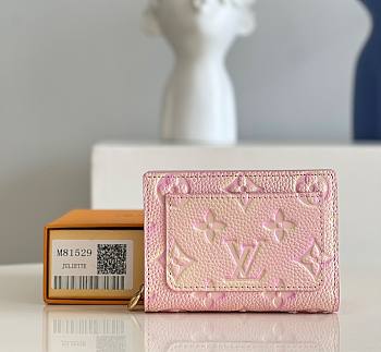 Fortok Louis Vuitton Wallet Pink 12x9x3.5cm