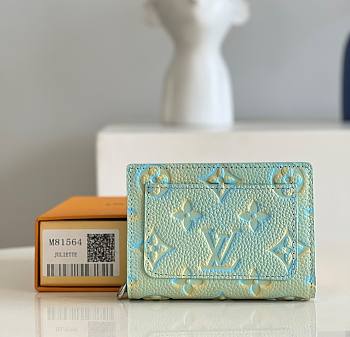 Fortok Louis Vuitton Wallet Blue 12x9x3.5cm