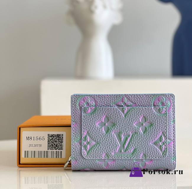 Fortok Louis Vuitton Wallet Purple 12x9x3.5cm - 1