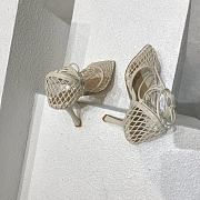 Fortok Bottega Veneta Mesh Nappa Stretch Ankle Tie Sandals Beige - 3