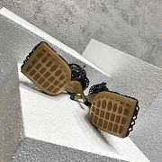 Fortok Bottega Veneta Mesh Nappa Stretch Ankle Tie Sandals Black - 3