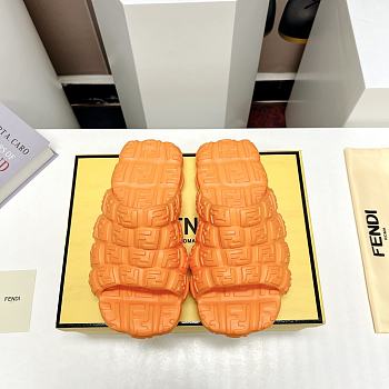 Fortok Fendi Logo Embossed Cloud Slides Orange