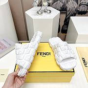 Fortok Fendi Logo Embossed Cloud Slides White - 5