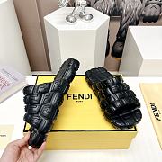 Fortok Fendi Logo Embossed Cloud Slides Black - 4