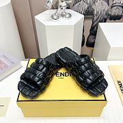Fortok Fendi Logo Embossed Cloud Slides Black - 2