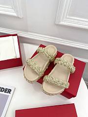 Fortok Valentino Espadrille Slides Beige - 1