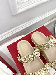 Fortok Valentino Espadrille Slides Beige - 5