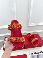 Fortok Valentino Espadrille Slides Red - 5