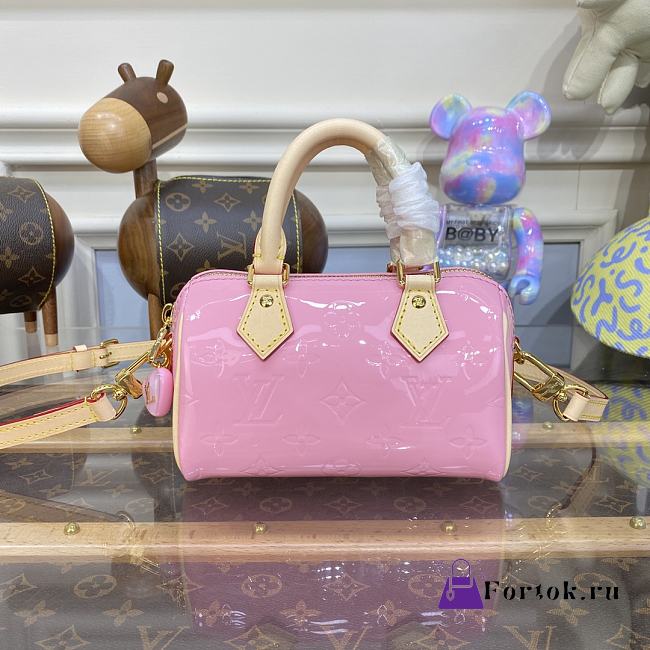 Fortok Louis Vuitton Nano Speedy Bag Pink M81879 16x7.5x10cm - 1