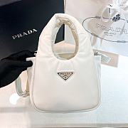 Fortok Prada Small Soft Padded Tote Bag White 1BA359 - 1