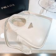 Fortok Prada Small Soft Padded Tote Bag White 1BA359 - 3