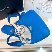 Fortok Prada Padded Nappa-leather Prada Re-Edition 2005 Shoulder Bag Blue - 2