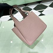 Fortok Prada Leather Mini Tote Bag Pink 15.5x18x10cm - 6