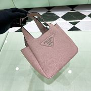 Fortok Prada Leather Mini Tote Bag Pink 15.5x18x10cm - 5