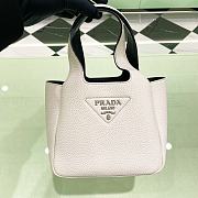 Fortok Prada Leather Mini Tote Bag White 15.5x18x10cm - 1