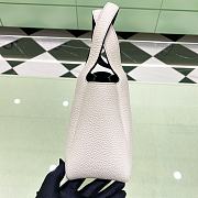 Fortok Prada Leather Mini Tote Bag White 15.5x18x10cm - 5