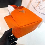 Fortok Prada Leather Mini Tote Bag Orange 15.5x18x10cm - 4