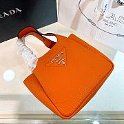 Fortok Prada Leather Mini Tote Bag Orange 15.5x18x10cm - 3