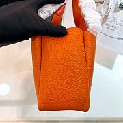 Fortok Prada Leather Mini Tote Bag Orange 15.5x18x10cm - 2