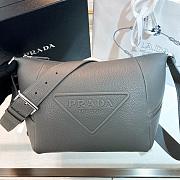 Fortok Prada Debossed-logo Detail Shoulder Bag Grey 26x23x11cm - 1