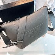 Fortok Prada Debossed-logo Detail Shoulder Bag Grey 26x23x11cm - 4
