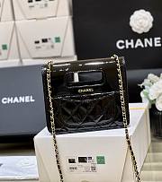 Fortok Chanel Mini Flag Bag Patent Calfskin & Gold-Tone Metal Black - 4