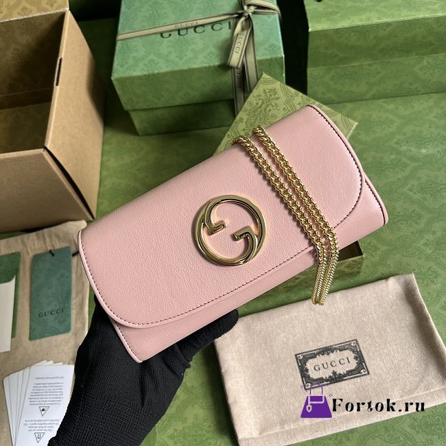 Fortok Gucci Blondie Wallet on Chain Pink 21x10.5cm - 1