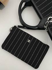 Fortok Chanel 23P Deauville Tote Bag Black 50x30x22cm - 5
