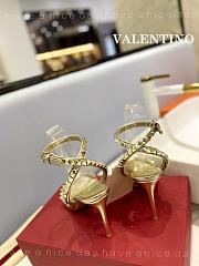 Fortok Valentino Ankle Strap Sandals Heels in Gold - 5