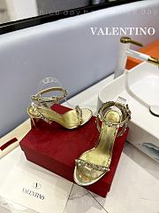 Fortok Valentino Ankle Strap Sandals Heels in Gold - 2