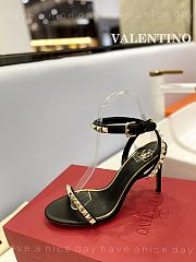 Fortok Valentino Ankle Strap Sandals Heels in Black - 6