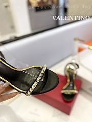 Fortok Valentino Ankle Strap Sandals Heels in Black - 3