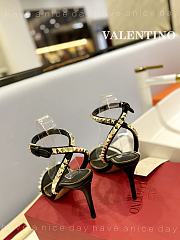 Fortok Valentino Ankle Strap Sandals Heels in Black - 2