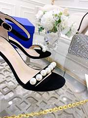 Fortok Stuart Weitzman Pearl Sandals Heels Black - 5