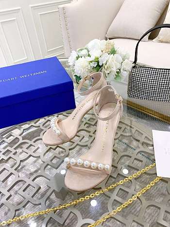 Fortok Stuart Weitzman Pearl Sandals Heels Beige
