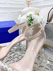 Fortok Stuart Weitzman Pearl Sandals Heels Beige - 6