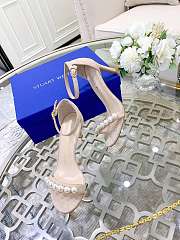 Fortok Stuart Weitzman Pearl Sandals Heels Beige - 5