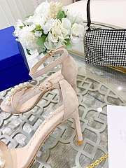 Fortok Stuart Weitzman Pearl Sandals Heels Beige - 4