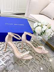 Fortok Stuart Weitzman Pearl Sandals Heels Beige - 2