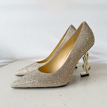 Fortok Saint Laurent 23 Spring & Summer High-Heeled Shoes Gold