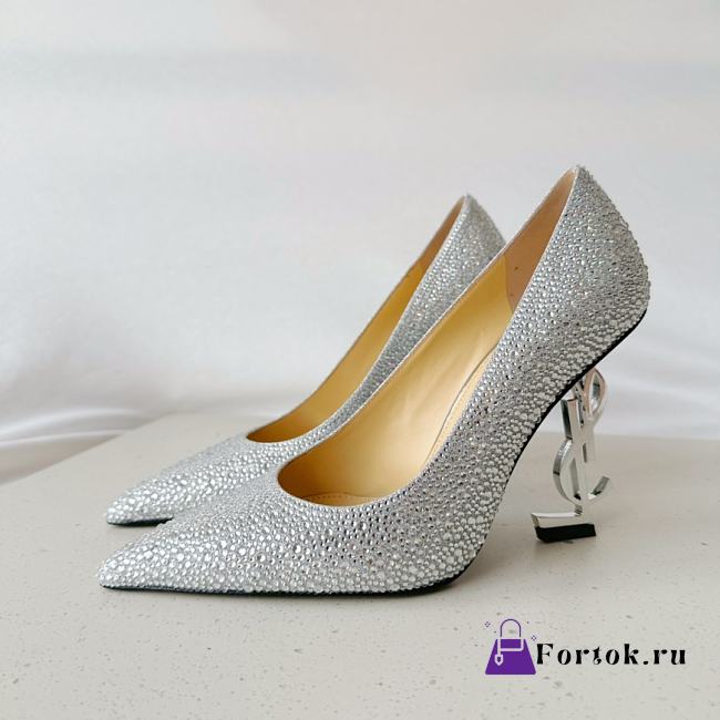 Fortok Saint Laurent 23 Spring & Summer High-Heeled Shoes Silver - 1