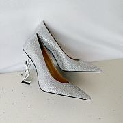 Fortok Saint Laurent 23 Spring & Summer High-Heeled Shoes Silver - 6