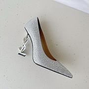 Fortok Saint Laurent 23 Spring & Summer High-Heeled Shoes Silver - 5