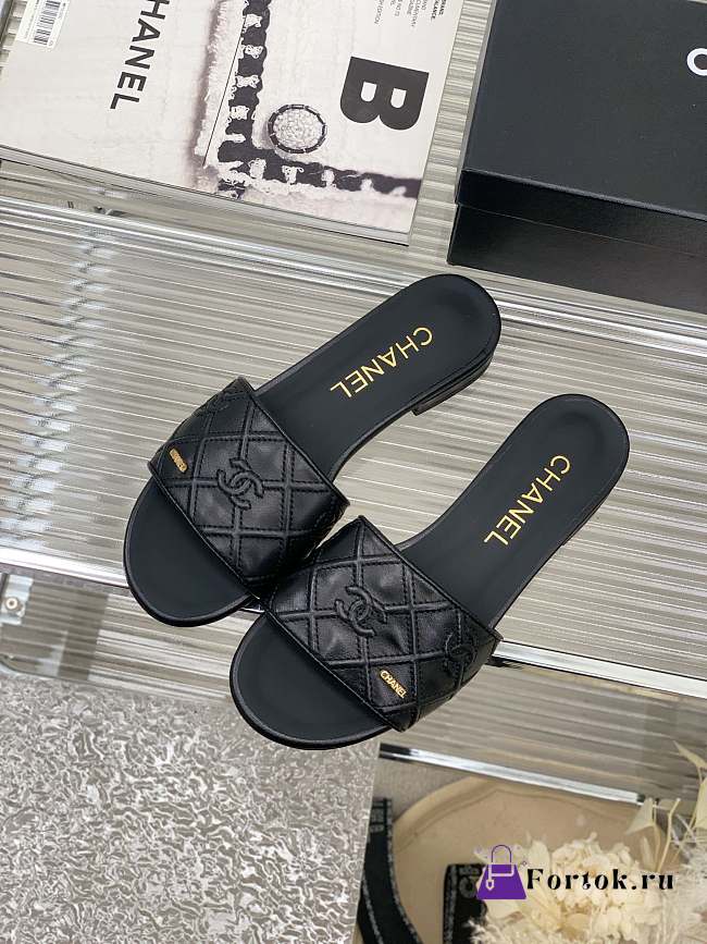 Fortok Chanel 23 Slides Black - 1