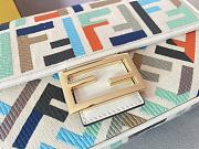 Fortok Fendi Iconic Baguette Embroidery Bag Natural-Coloured Canvas  - 2