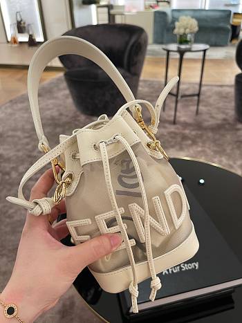 Fortok Fendi Mon Tresor Bucket Bag Beige 12x18x10cm