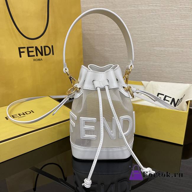 Fortok Fendi Mon Tresor Bucket Bag White 12x18x10cm - 1