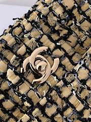 Fortok Chanel CF Bag Woven Wool Yellow 20x10x7cm - 5